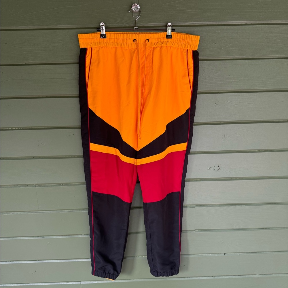 Ninth Hall XL Colorblock Windbreaker Track Pants | Yellow Red Black